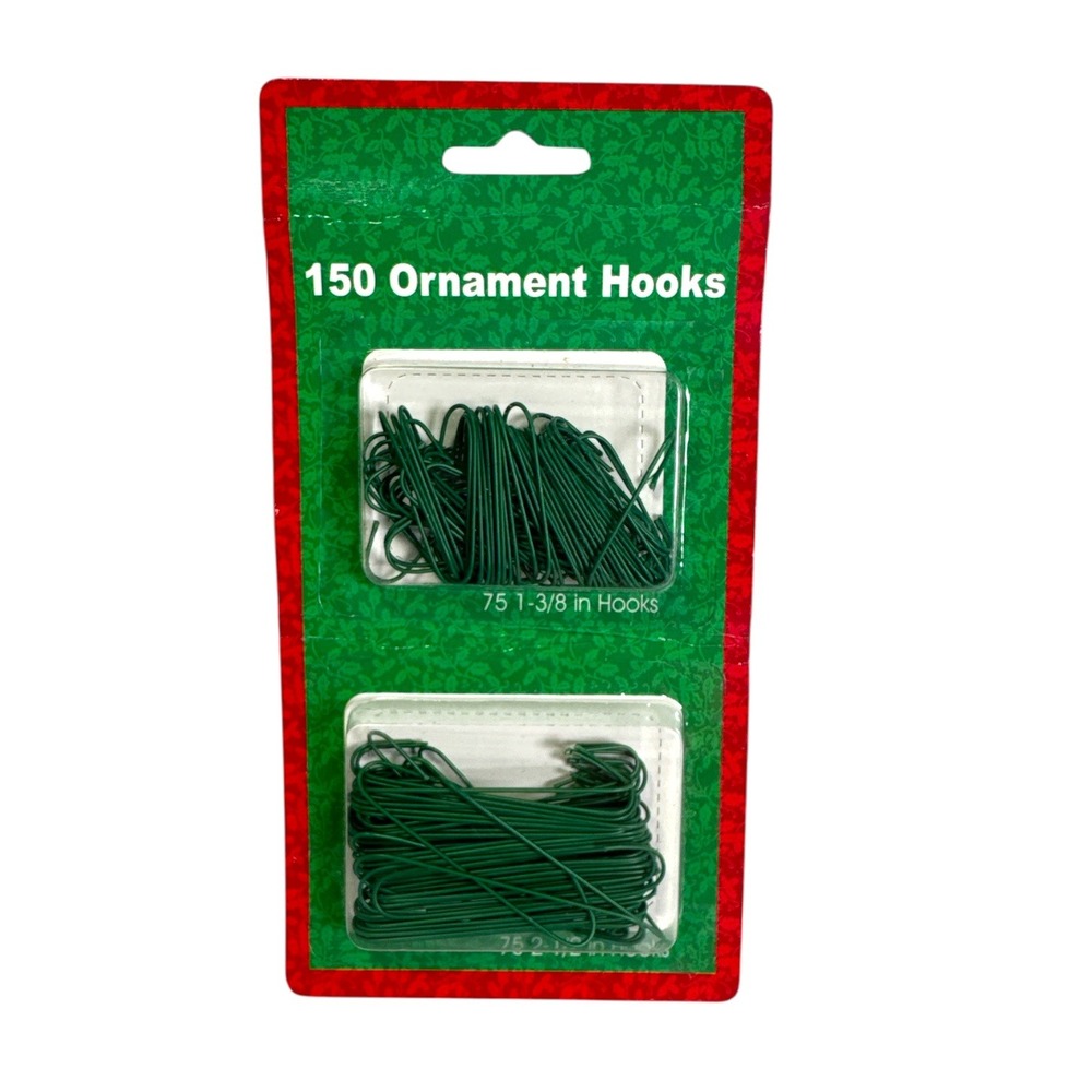 150 Green Ornament Hooks, Retro Christmas Tree Hanging Set,‎ 2 Sizes
